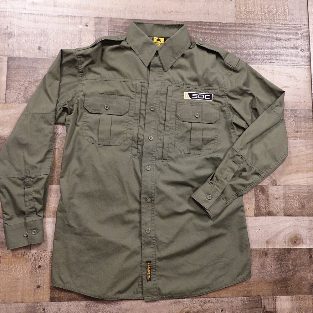 Propper Tactical Long Sleeve Uniform Shirt Men’s Size Medium Regular Green SOC P